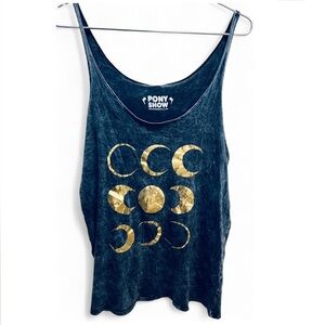 Black and Gold Moon Phase Tank Top